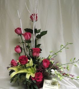 Pink Passion Roses and Lilies