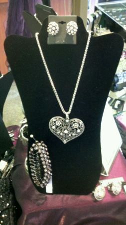 Antiqued Silver Heart Necklace