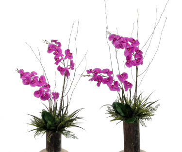 Contemporary Purple Orchid - Double Vase