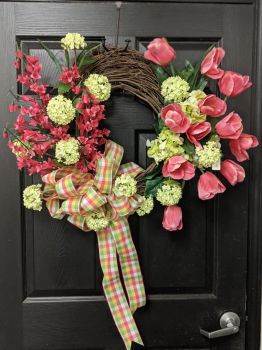 Pink and Green Wreath
