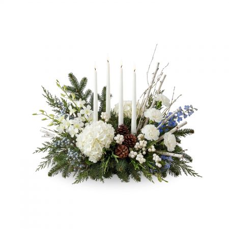 Birch & Blizzard centerpiece