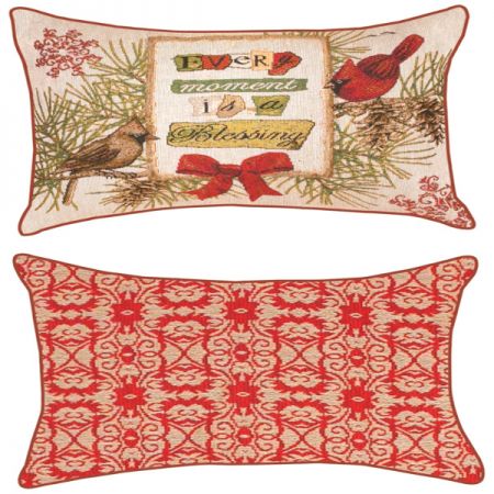 Cardinals and Birdhouses Pillow