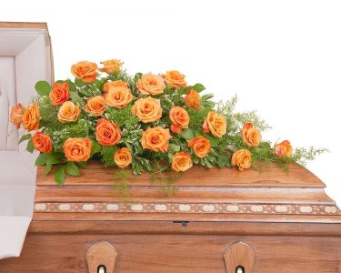 Orange Rose Casket Spray